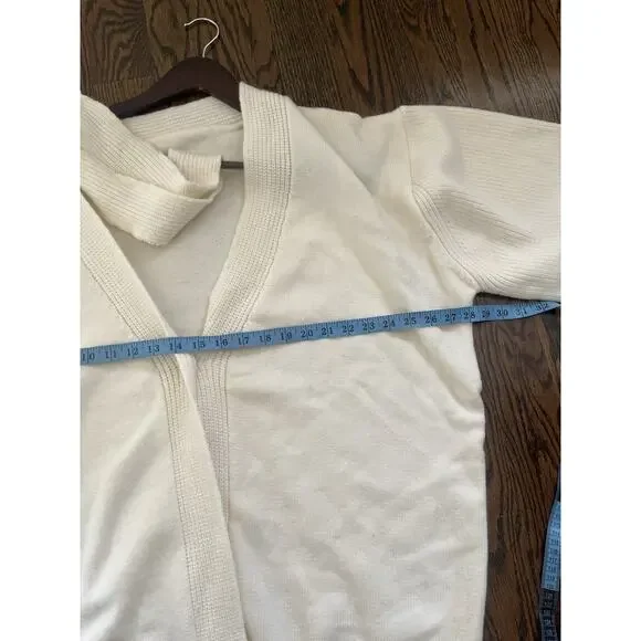 Cider KNIT V-NECK OVERSIZED Wool blend CARDIGAN WITH BELT Ivory Sz. 1XL NWT - Picture 8 of 9